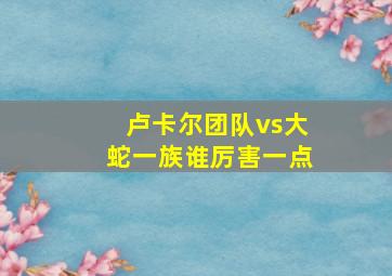 卢卡尔团队vs大蛇一族谁厉害一点