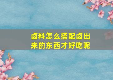 卤料怎么搭配卤出来的东西才好吃呢