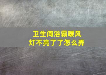 卫生间浴霸暖风灯不亮了了怎么弄