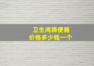 卫生间蹲便器价格多少钱一个