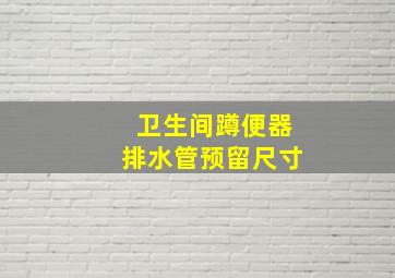 卫生间蹲便器排水管预留尺寸