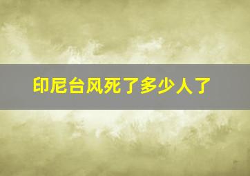 印尼台风死了多少人了