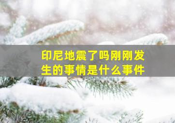 印尼地震了吗刚刚发生的事情是什么事件