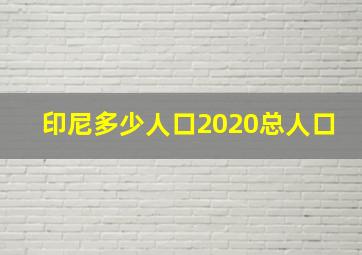 印尼多少人口2020总人口