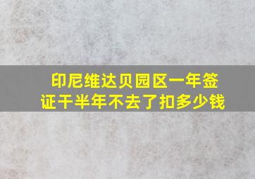 印尼维达贝园区一年签证干半年不去了扣多少钱