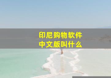 印尼购物软件中文版叫什么