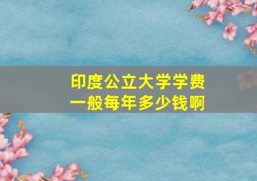 印度公立大学学费一般每年多少钱啊