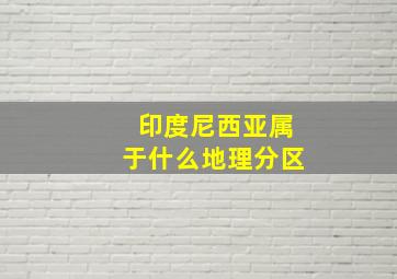 印度尼西亚属于什么地理分区