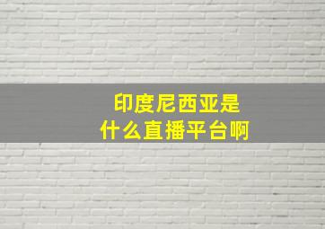 印度尼西亚是什么直播平台啊