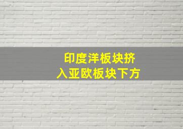 印度洋板块挤入亚欧板块下方