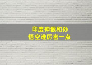 印度神猴和孙悟空谁厉害一点