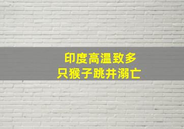 印度高温致多只猴子跳井溺亡