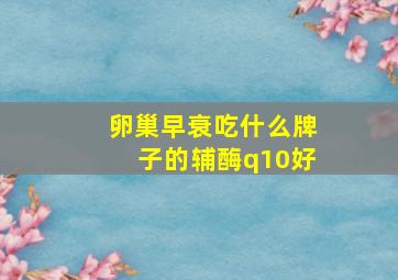 卵巢早衰吃什么牌子的辅酶q10好