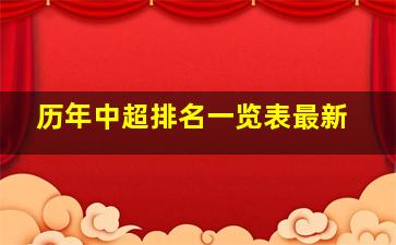 历年中超排名一览表最新