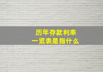 历年存款利率一览表是指什么