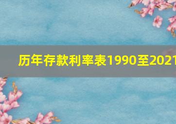 历年存款利率表1990至2021