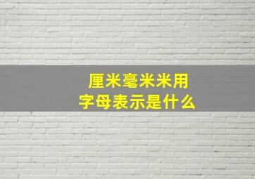 厘米毫米米用字母表示是什么