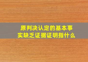 原判决认定的基本事实缺乏证据证明指什么