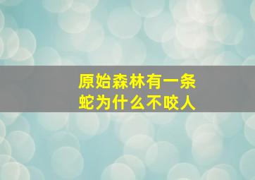 原始森林有一条蛇为什么不咬人