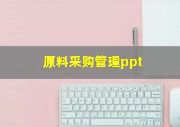 原料采购管理ppt