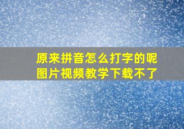 原来拼音怎么打字的呢图片视频教学下载不了