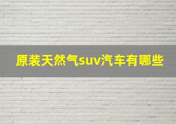 原装天然气suv汽车有哪些