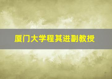 厦门大学程其进副教授