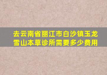 去云南省丽江市白沙镇玉龙雪山本草诊所需要多少费用