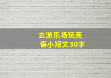 去游乐场玩英语小短文30字