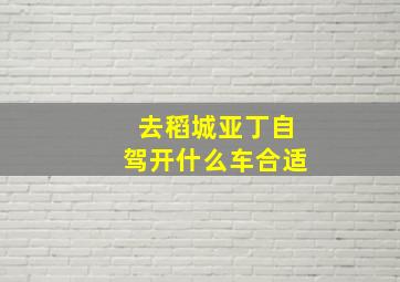 去稻城亚丁自驾开什么车合适