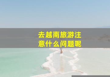 去越南旅游注意什么问题呢