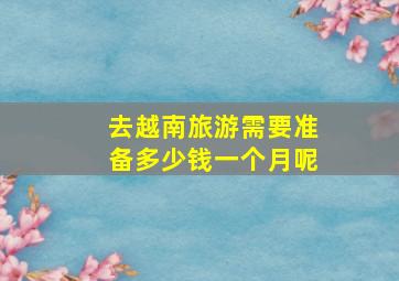 去越南旅游需要准备多少钱一个月呢