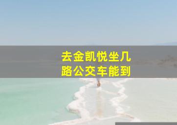 去金凯悦坐几路公交车能到