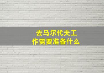 去马尔代夫工作需要准备什么