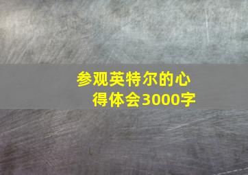 参观英特尔的心得体会3000字