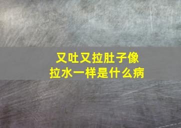 又吐又拉肚子像拉水一样是什么病