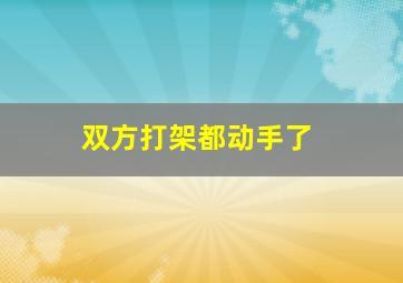 双方打架都动手了