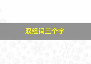 双组词三个字