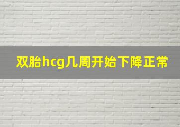 双胎hcg几周开始下降正常