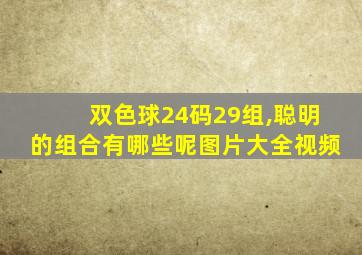 双色球24码29组,聪明的组合有哪些呢图片大全视频