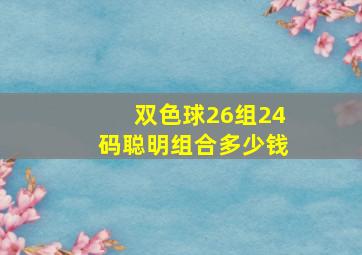 双色球26组24码聪明组合多少钱