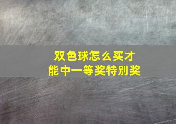 双色球怎么买才能中一等奖特别奖