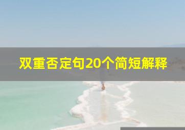 双重否定句20个简短解释