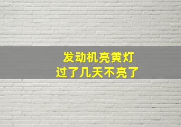 发动机亮黄灯过了几天不亮了