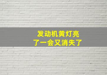 发动机黄灯亮了一会又消失了