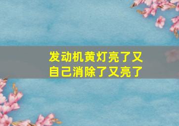 发动机黄灯亮了又自己消除了又亮了