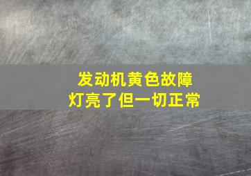 发动机黄色故障灯亮了但一切正常