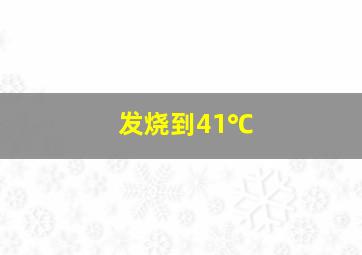 发烧到41℃