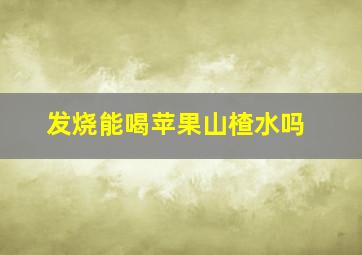 发烧能喝苹果山楂水吗