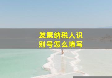 发票纳税人识别号怎么填写